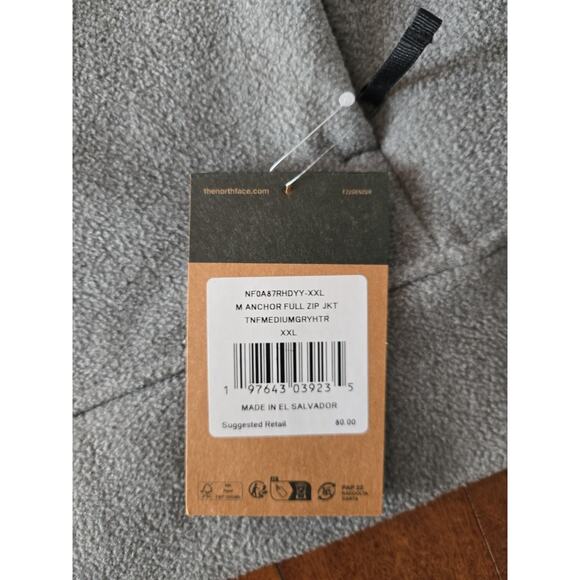 New The North Face Men’s Anchor Full Zip Fleece Jacket Sz 2xl Lightweight - Picture 3 of 6
